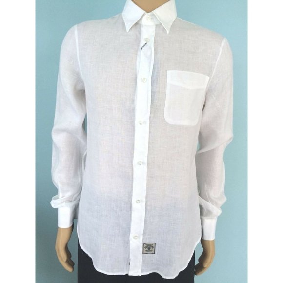 Armani Jeans Other - NWT Armani Jeans AJ Shirt Mens 100% Linen Classic Button Down White Size S
